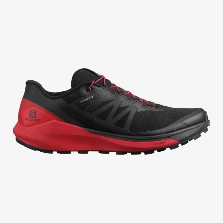 Scarpe Trail Running Salomon SENSE RIDE 4 Uomo Nere/Rosse IT 5-Y10